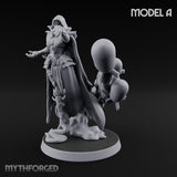 Cannon Conjuring Robed Artillery Witch A Miniature for Dungeons and Dragons, Pathfinder or other TTRPGs