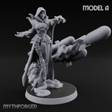 Cannon Conjuring Robed Artillery Witch A Miniature for Dungeons and Dragons, Pathfinder or other TTRPGs