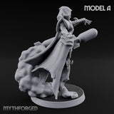 Cannon Conjuring Robed Artillery Witch A Miniature for Dungeons and Dragons, Pathfinder or other TTRPGs