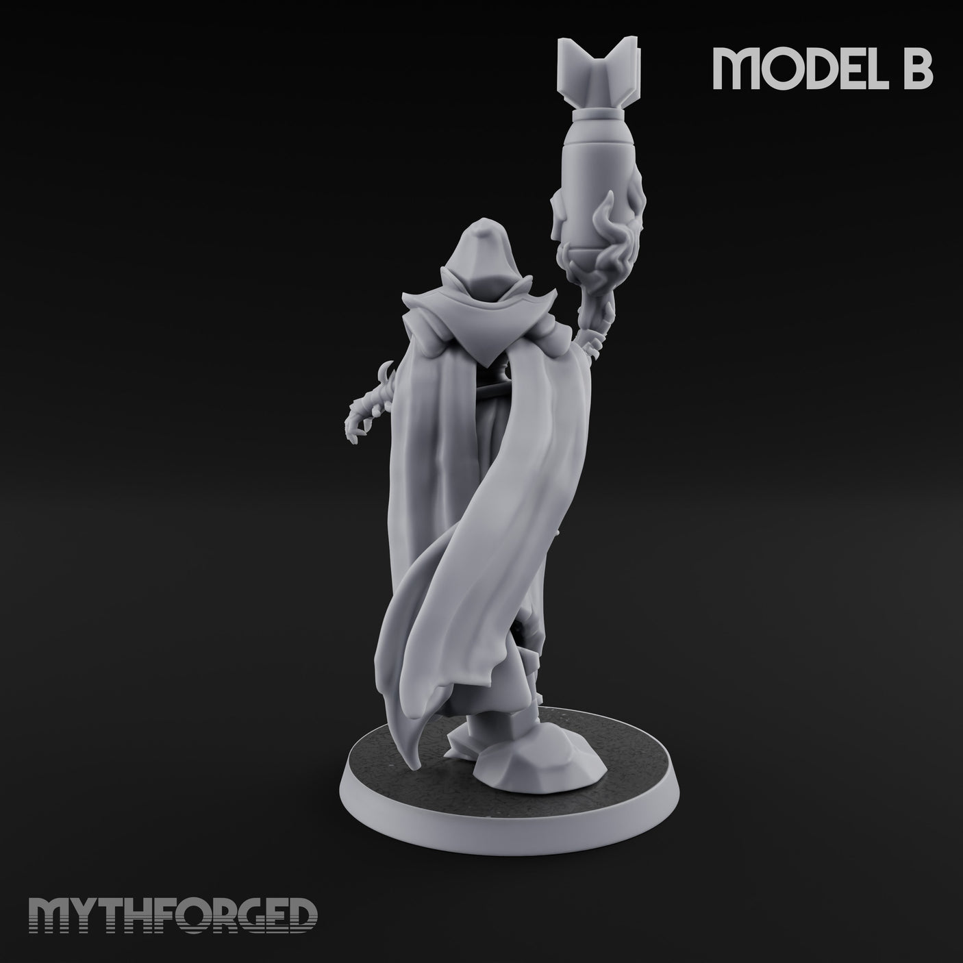 Cannon Conjuring Robed Artillery Witch B Miniature for Dungeons and Dragons, Pathfinder or other TTRPGs