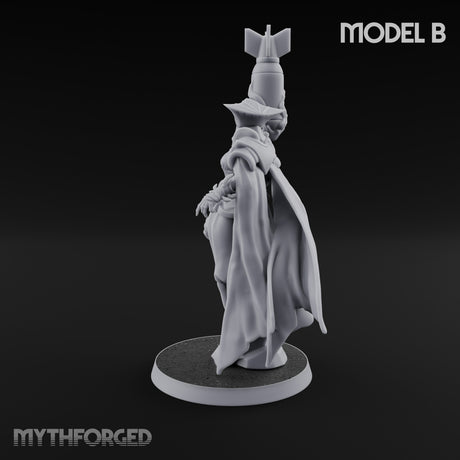 Cannon Conjuring Robed Artillery Witch B Miniature for Dungeons and Dragons, Pathfinder or other TTRPGs