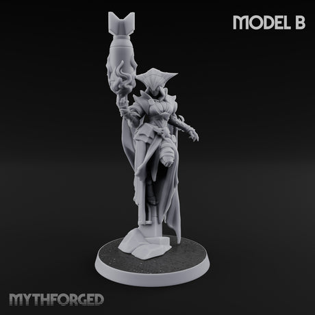 Cannon Conjuring Robed Artillery Witch B Miniature for Dungeons and Dragons, Pathfinder or other TTRPGs