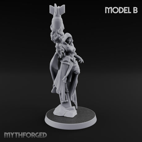 Cannon Conjuring Robed Artillery Witch B Miniature for Dungeons and Dragons, Pathfinder or other TTRPGs