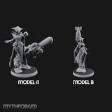 Cannon Conjuring Robed Artillery Witches Miniature for Dungeons and Dragons, Pathfinder or other TTRPGs