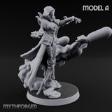 Cannon Conjuring Robed Artillery Witches Miniature for Dungeons and Dragons, Pathfinder or other TTRPGs