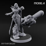 Cannon Conjuring Robed Artillery Witches Miniature for Dungeons and Dragons, Pathfinder or other TTRPGs