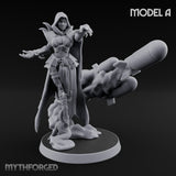 Cannon Conjuring Robed Artillery Witches Miniature for Dungeons and Dragons, Pathfinder or other TTRPGs
