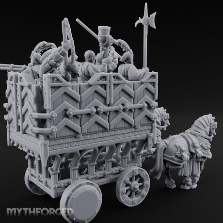 Canon Loaded Highland War Wagon Miniature for Dungeons and Dragons, Pathfinder or other TTRPGs