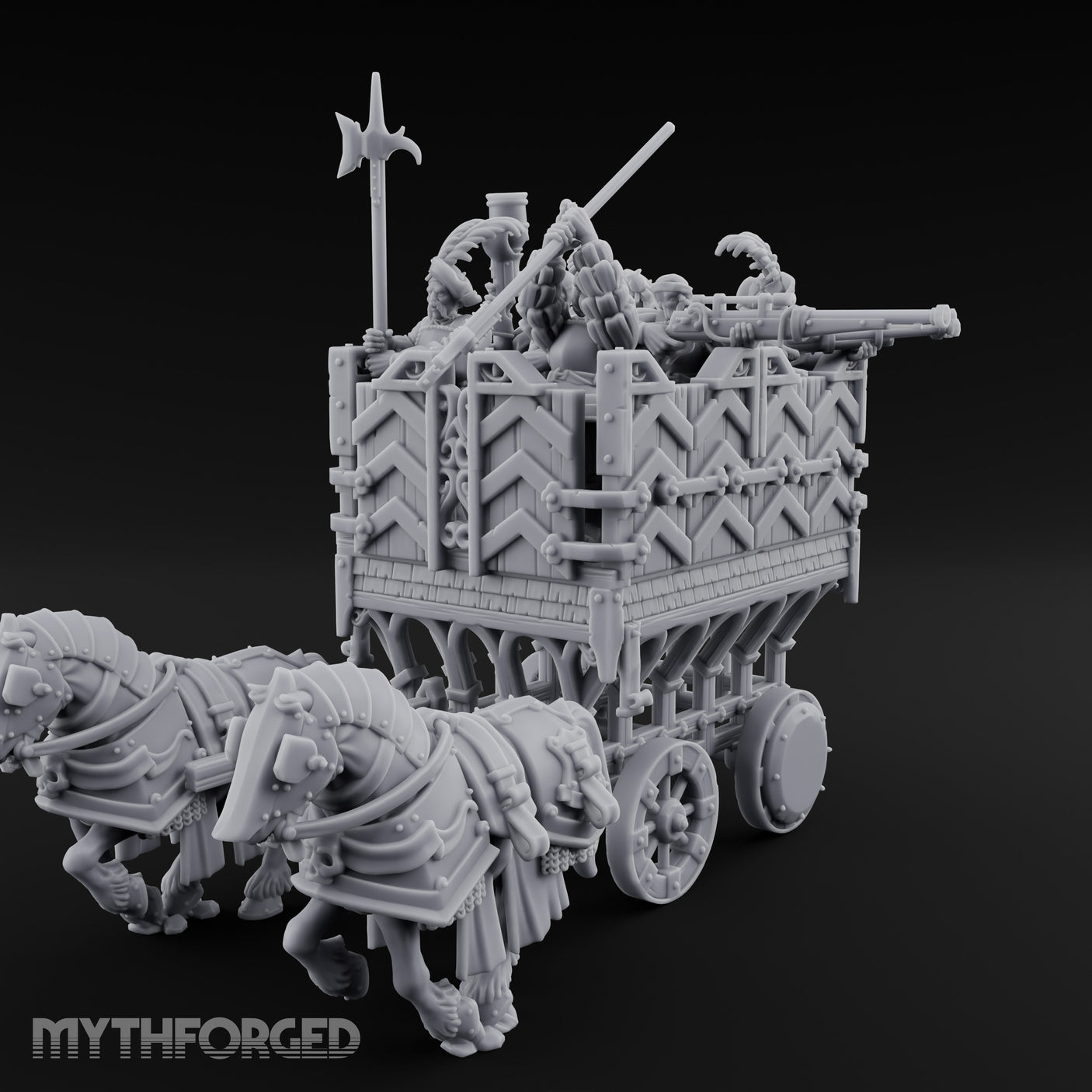 Canon Loaded Highland War Wagon Miniature for Dungeons and Dragons, Pathfinder or other TTRPGs