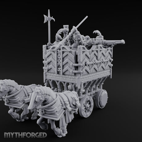 Canon Loaded Highland War Wagon Miniature for Dungeons and Dragons, Pathfinder or other TTRPGs