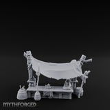 Canopy-Slung Bucket-Flanked Market Stall Counter
