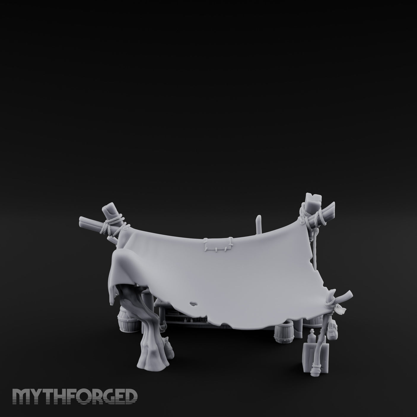 Canopy-Slung Bucket-Flanked Market Stall Counter gallery 5