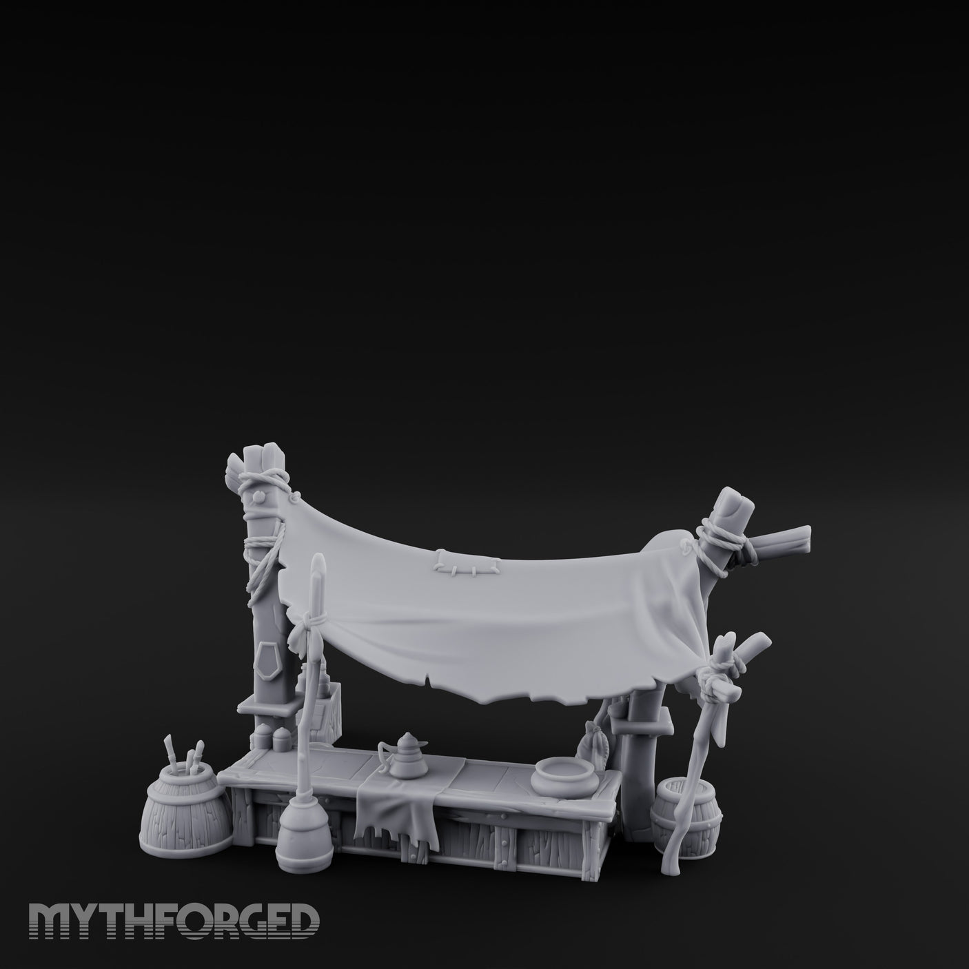 Canopy-Slung Bucket-Flanked Market Stall Counter gallery 9