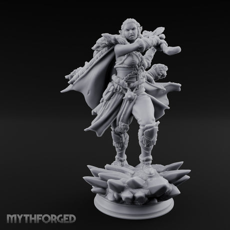 Cape Billowing Human Barbarian Miniature for Dungeons and Dragons, Pathfinder or other TTRPGs