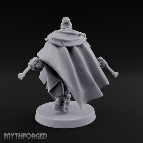 Cape Billowing Pistol Drawing Human Shogunate Sniper Miniature for Dungeons and Dragons, Pathfinder or other TTRPGs
