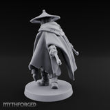 Cape Billowing Pistol Drawing Human Shogunate Sniper Miniature for Dungeons and Dragons, Pathfinder or other TTRPGs