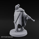 Cape Billowing Pistol Drawing Human Shogunate Sniper Miniature for Dungeons and Dragons, Pathfinder or other TTRPGs