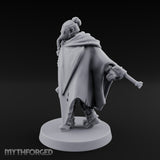 Cape Billowing Pistol Drawing Human Shogunate Sniper Miniature for Dungeons and Dragons, Pathfinder or other TTRPGs