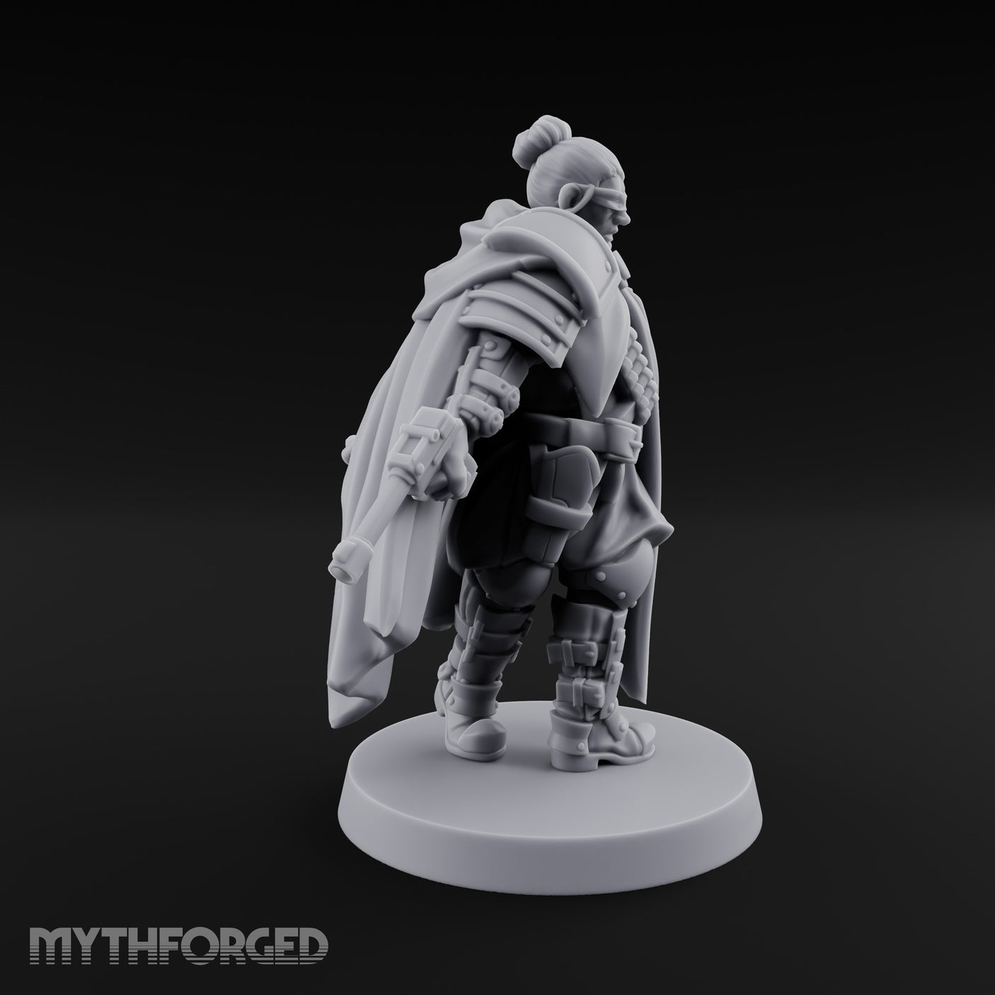 Cape Billowing Pistol Drawing Human Shogunate Sniper Miniature for Dungeons and Dragons, Pathfinder or other TTRPGs
