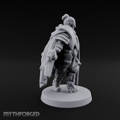Cape Billowing Pistol Drawing Human Shogunate Sniper Miniature for Dungeons and Dragons, Pathfinder or other TTRPGs