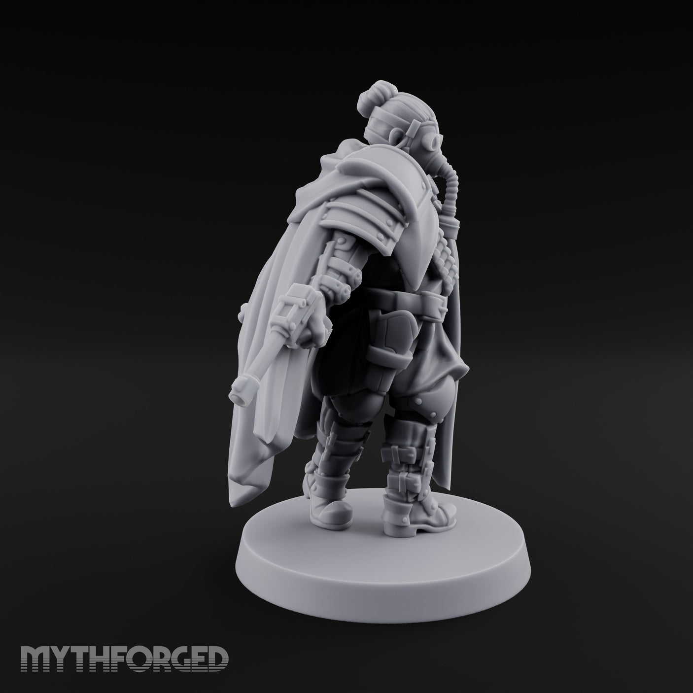Cape Billowing Pistol Drawing Human Shogunate Sniper Miniature for Dungeons and Dragons, Pathfinder or other TTRPGs