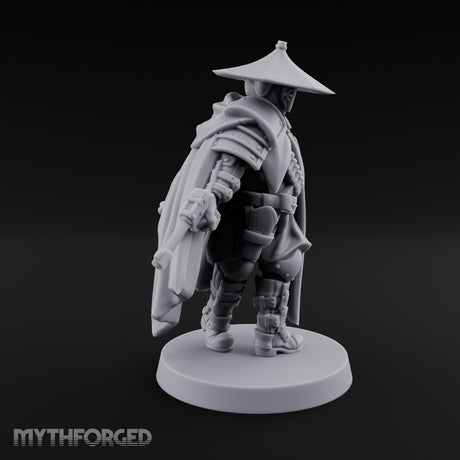 Cape Billowing Pistol Drawing Human Shogunate Sniper Miniature for Dungeons and Dragons, Pathfinder or other TTRPGs