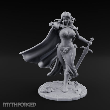 Cape Billowing Sword Trailing Human Necromancer Miniature for Dungeons and Dragons, Pathfinder or other TTRPGs