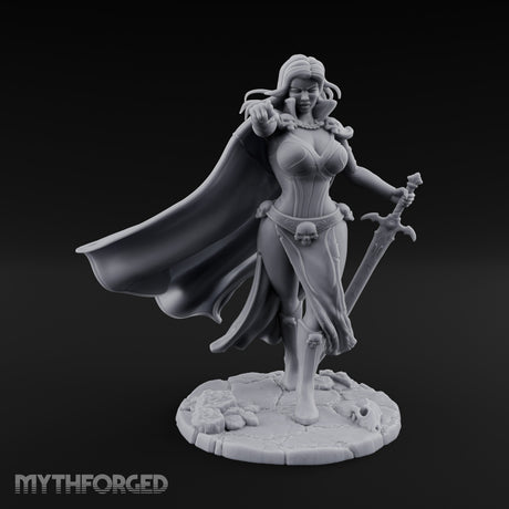 Cape Billowing Sword Trailing Human Necromancer Miniature for Dungeons and Dragons, Pathfinder or other TTRPGs