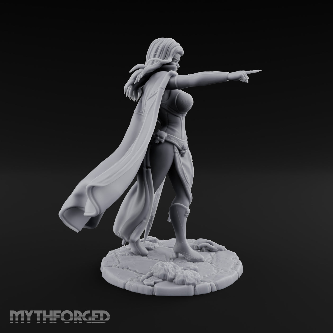 Cape Billowing Sword Trailing Human Necromancer Miniature for Dungeons and Dragons, Pathfinder or other TTRPGs