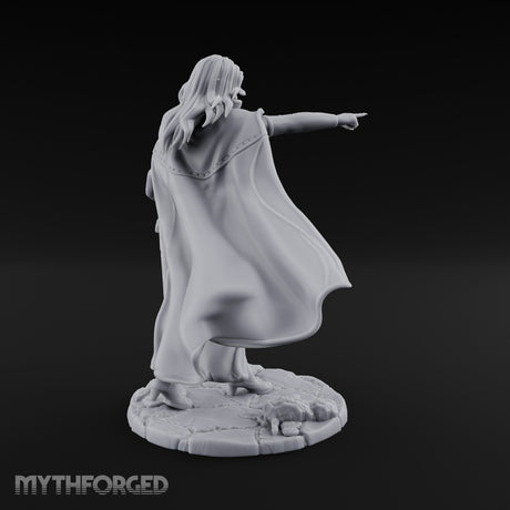 Cape Billowing Sword Trailing Human Necromancer Miniature for Dungeons and Dragons, Pathfinder or other TTRPGs