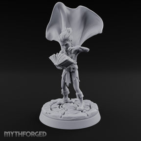 Cape Billowing Tome Reading Child Wizard Miniature for Dungeons and Dragons, Pathfinder or other TTRPGs