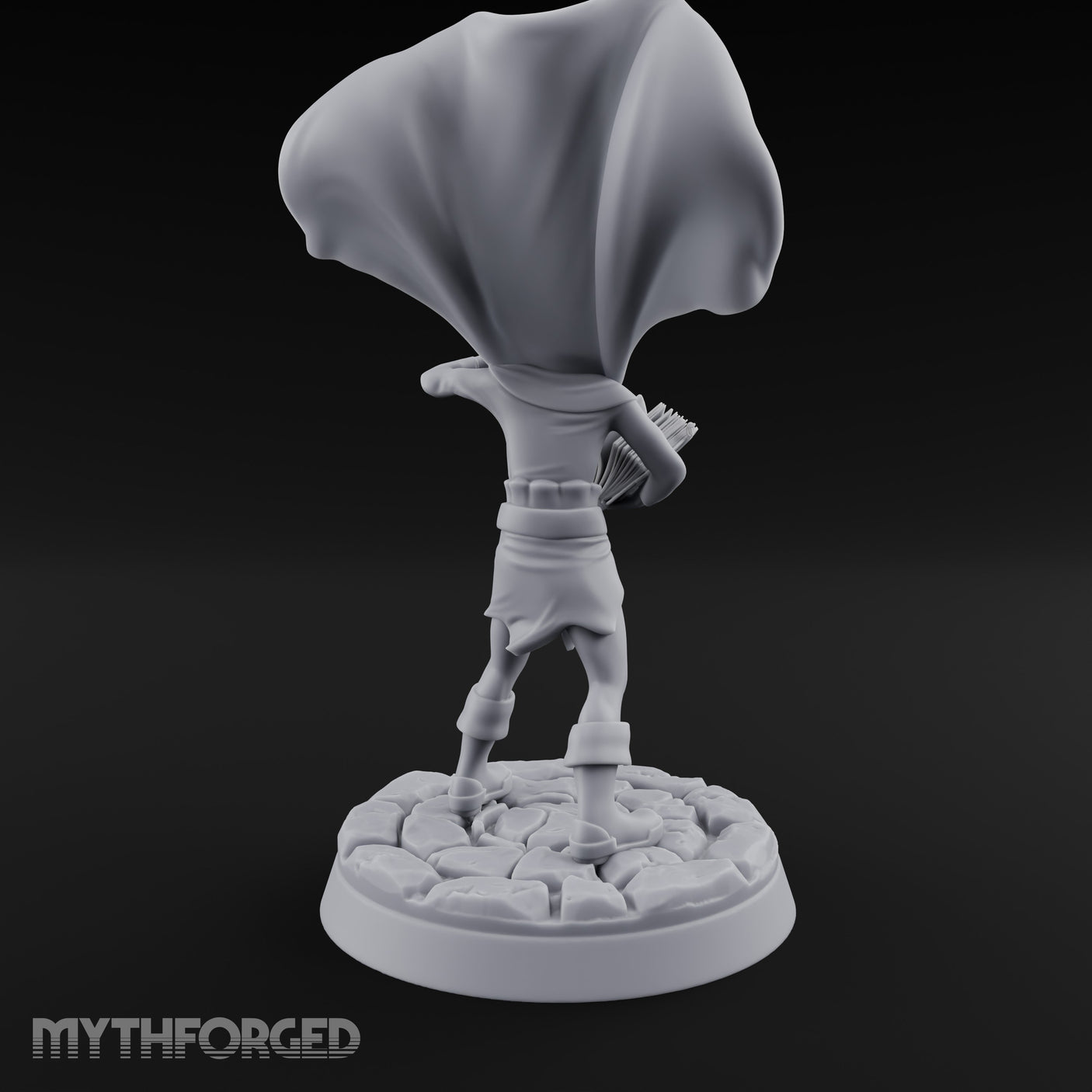 Cape Billowing Tome Reading Child Wizard Miniature for Dungeons and Dragons, Pathfinder or other TTRPGs