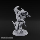 Anchor at the Ready Sharkfolk Pirate Captain Miniature for Dungeons and Dragons, Pathfinder or other TTRPGs