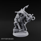 Anchor at the Ready Sharkfolk Pirate Captain Miniature for Dungeons and Dragons, Pathfinder or other TTRPGs