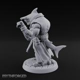 Anchor at the Ready Sharkfolk Pirate Captain Miniature for Dungeons and Dragons, Pathfinder or other TTRPGs