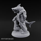 Anchor at the Ready Sharkfolk Pirate Captain Miniature for Dungeons and Dragons, Pathfinder or other TTRPGs