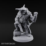 Anchor at the Ready Sharkfolk Pirate Captain Miniature for Dungeons and Dragons, Pathfinder or other TTRPGs