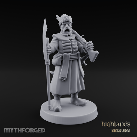 Bellowing Orders Human Captain Miniature for Dungeons and Dragons, Pathfinder or other TTRPGs
