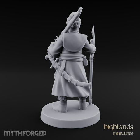 Bellowing Orders Human Captain Miniature for Dungeons and Dragons, Pathfinder or other TTRPGs