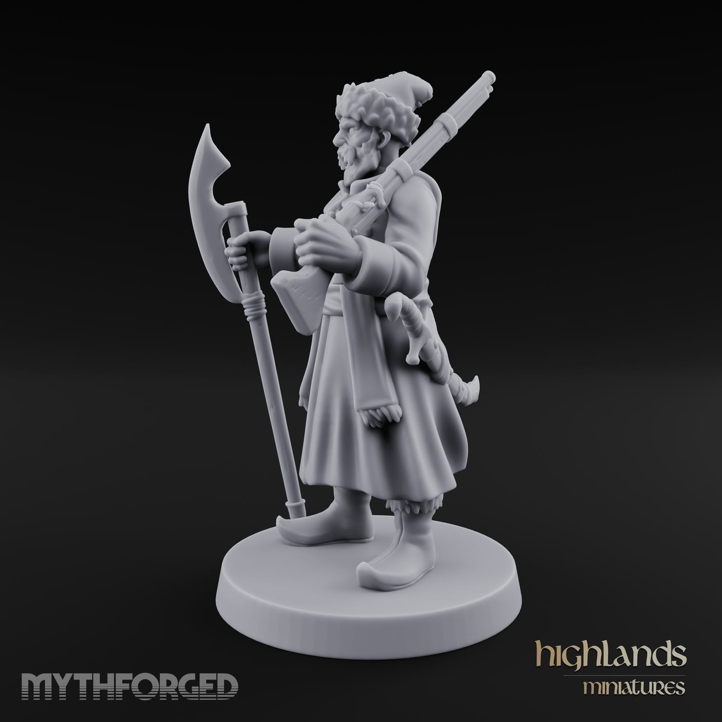 Bellowing Orders Human Captain Miniature for Dungeons and Dragons, Pathfinder or other TTRPGs