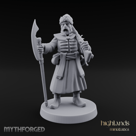 Bellowing Orders Human Captain Miniature for Dungeons and Dragons, Pathfinder or other TTRPGs