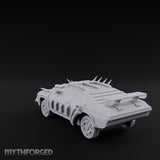 Quad-Cannon Fanged Wasteland Assault Cruiser Miniature for Dungeons and Dragons, Pathfinder or other TTRPGs