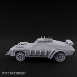 Quad-Cannon Fanged Wasteland Assault Cruiser Miniature for Dungeons and Dragons, Pathfinder or other TTRPGs