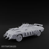 Quad-Cannon Fanged Wasteland Assault Cruiser Miniature for Dungeons and Dragons, Pathfinder or other TTRPGs