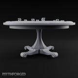 Stakes Stacked, Chairs Pushed Back Wooden Game Table A