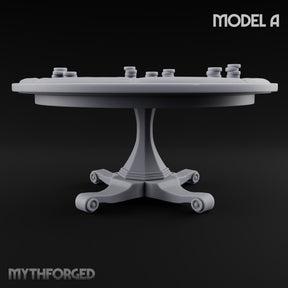 Stakes Stacked, Chairs Pushed Back Wooden Game Table A