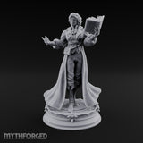 Quoting Chapter and Verse Human Wizard with Spellbook and Long Embroidered Coat