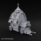 Pulled Rabbits Wooden Carnival Magician Wagon