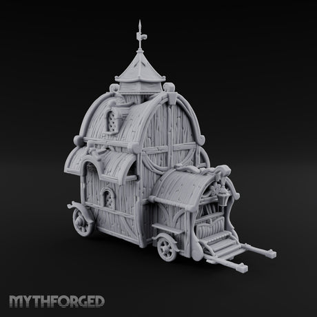Pulled Rabbits Wooden Carnival Magician Wagon