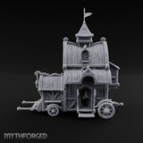 Pulled Rabbits Wooden Carnival Magician Wagon